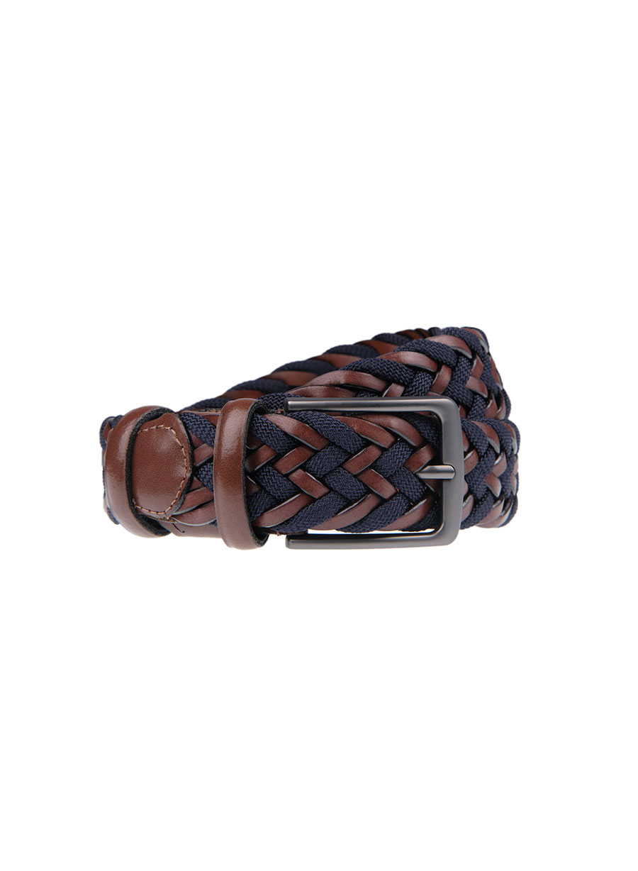 Ανδρική Ζώνη Manetti casual blue brown