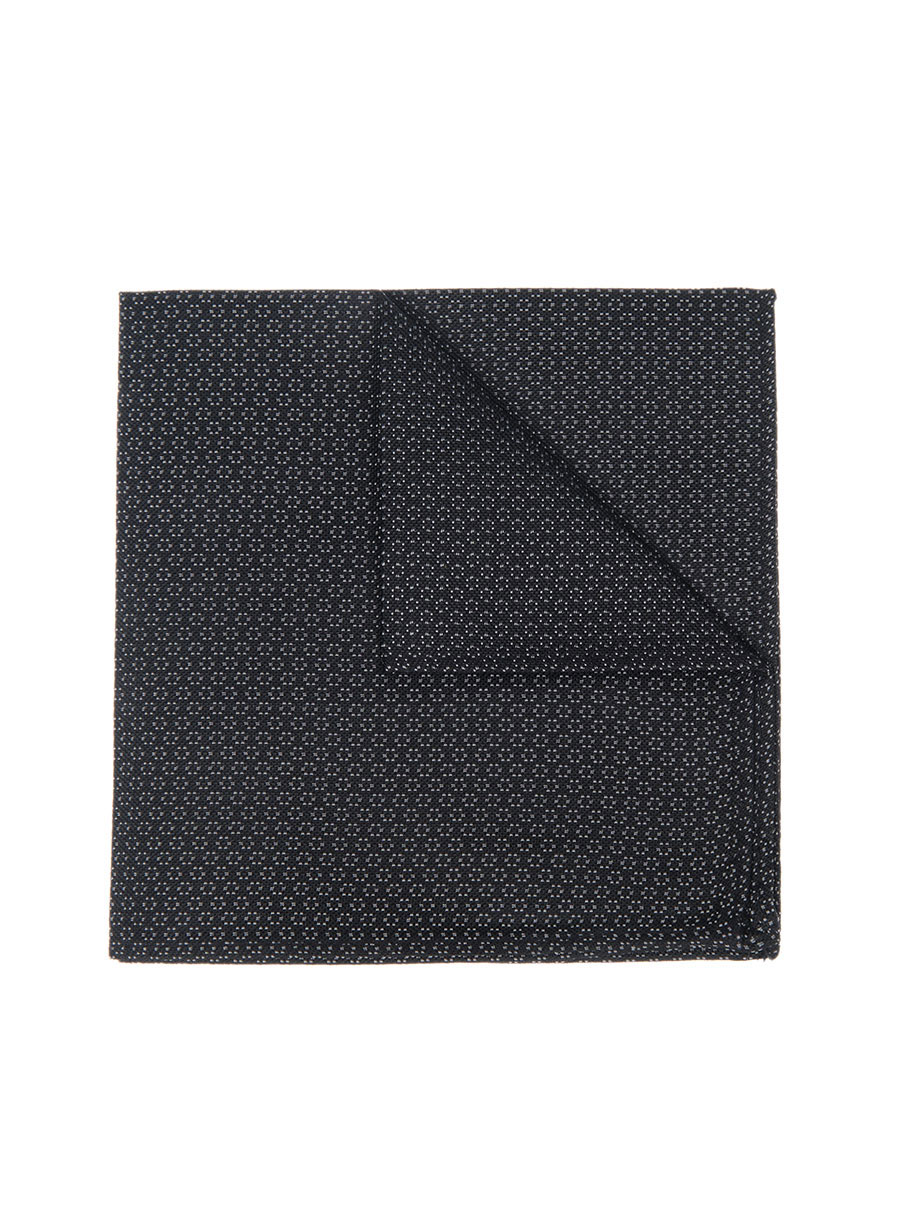 MEN'S MANETTI POCKET SQUARES FORMAL  BLACK GREY