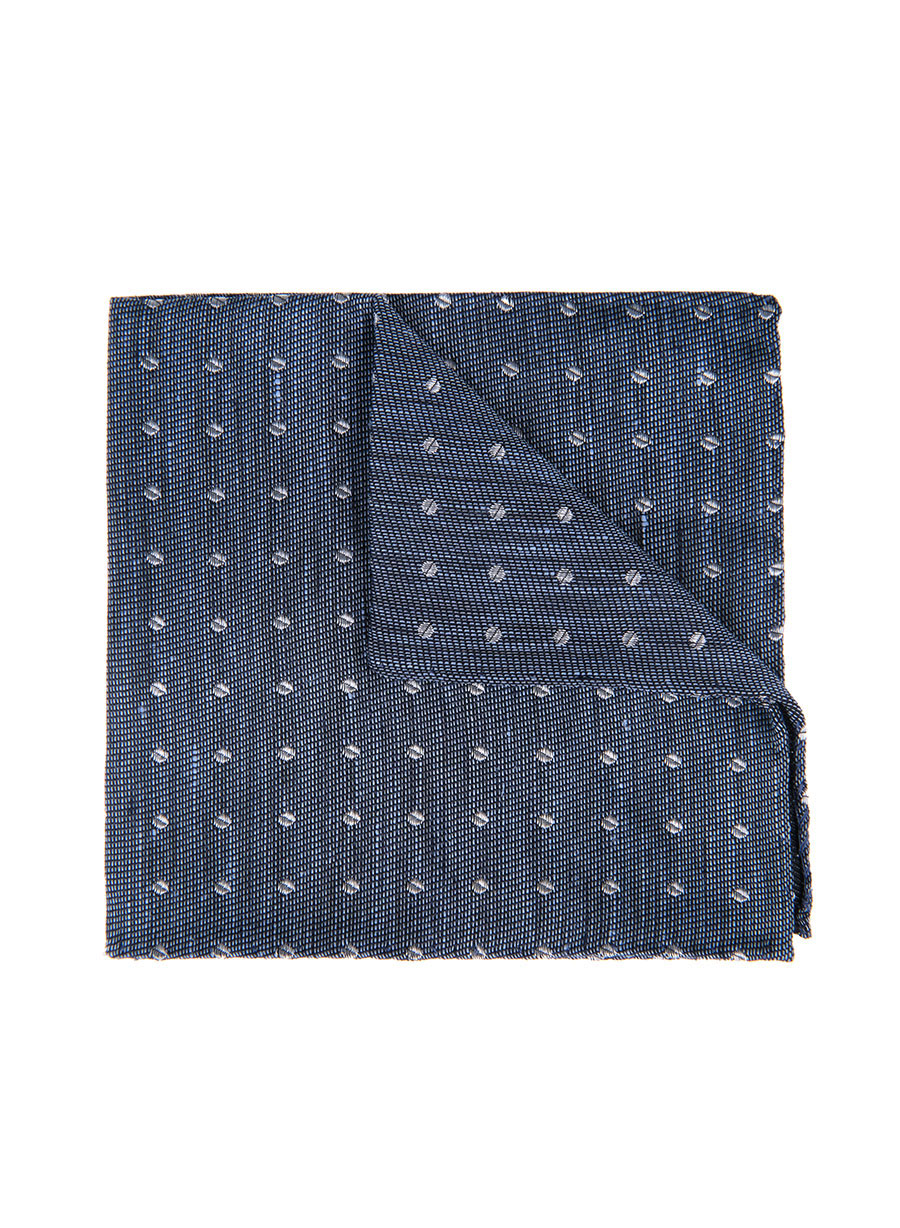 MEN'S MANETTI POCKET SQUARES FORMAL  INDIGO BLUE