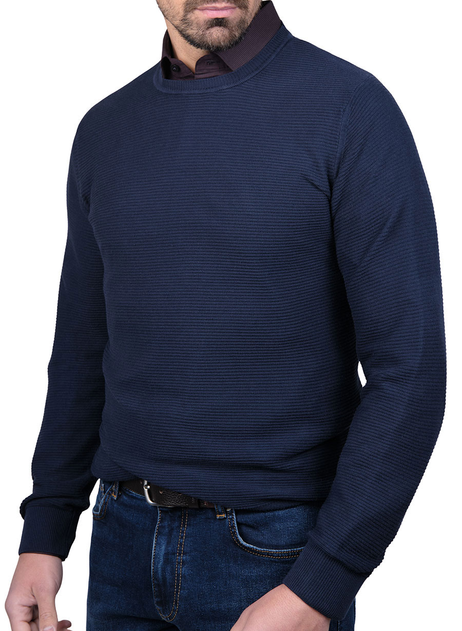 MEN'S ΠΟΥΛΟΒΕΡ MANETTI GARMENT DYE CASUAL  BLUE