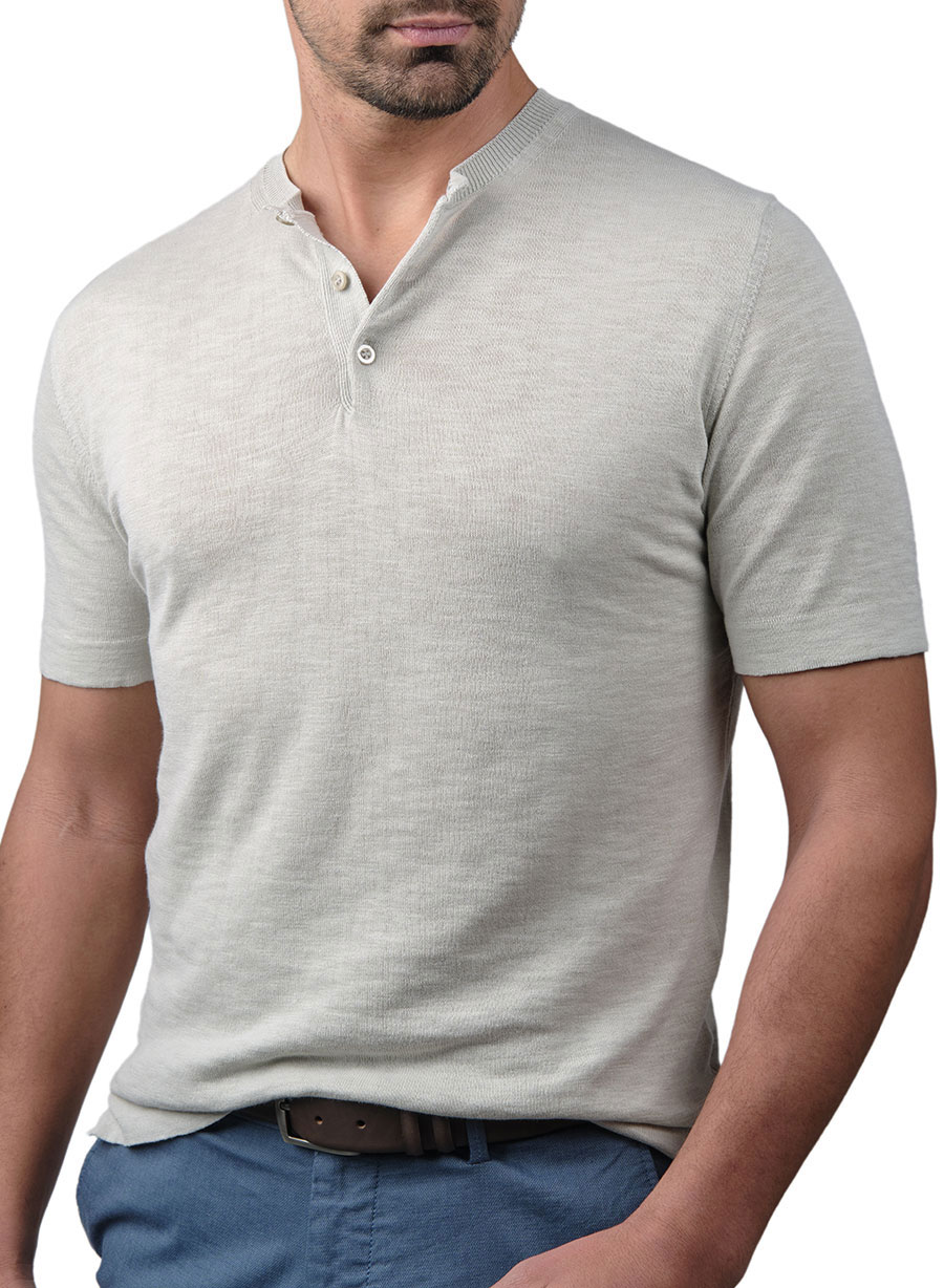 MEN'S ΝΗΜΑΤΙΝΟ HENLEY MANETTI CASUAL  CREAM