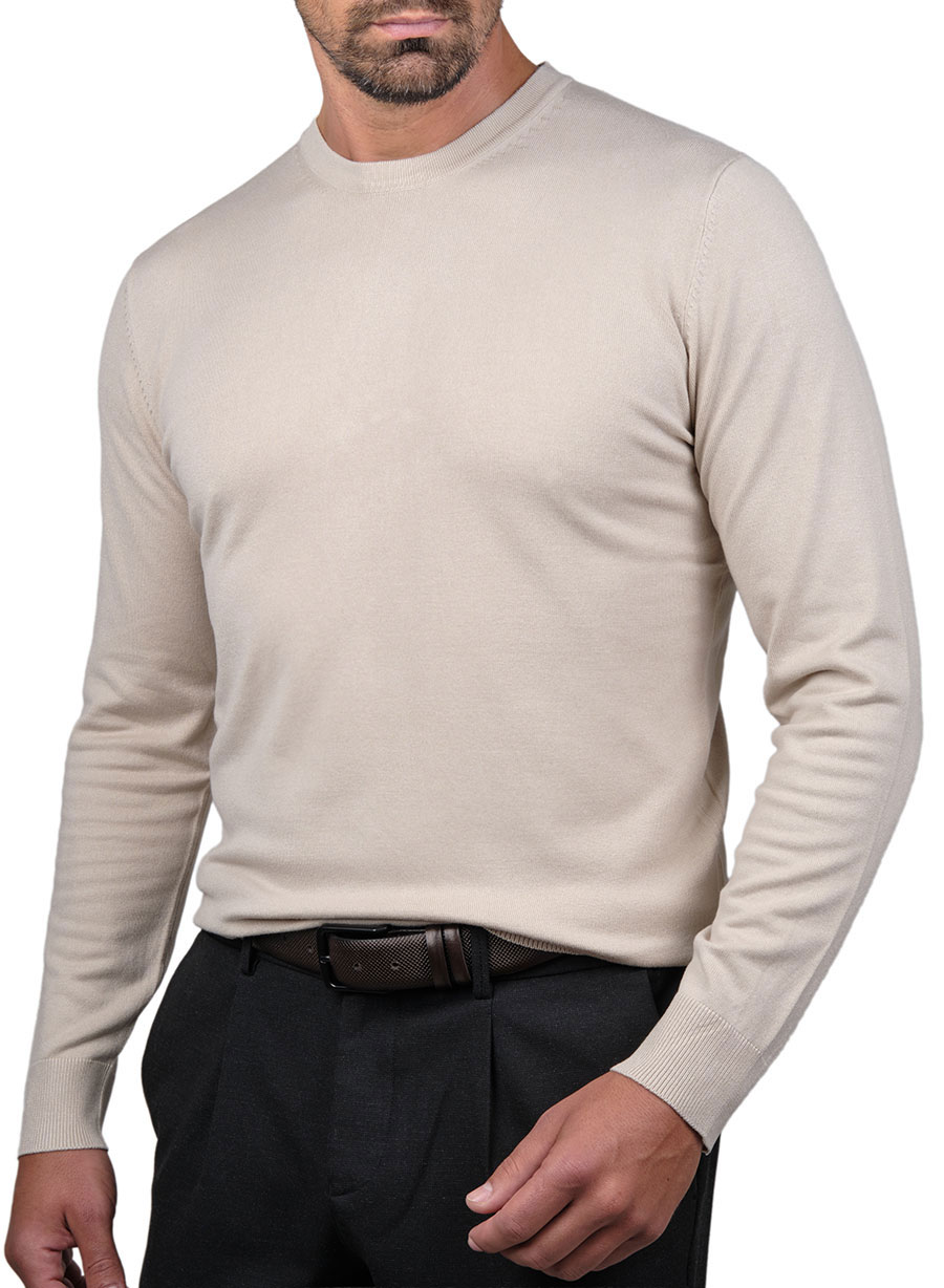 MEN'S MANETTI CREWNECK PULLOVER CASUAL  SUGAR