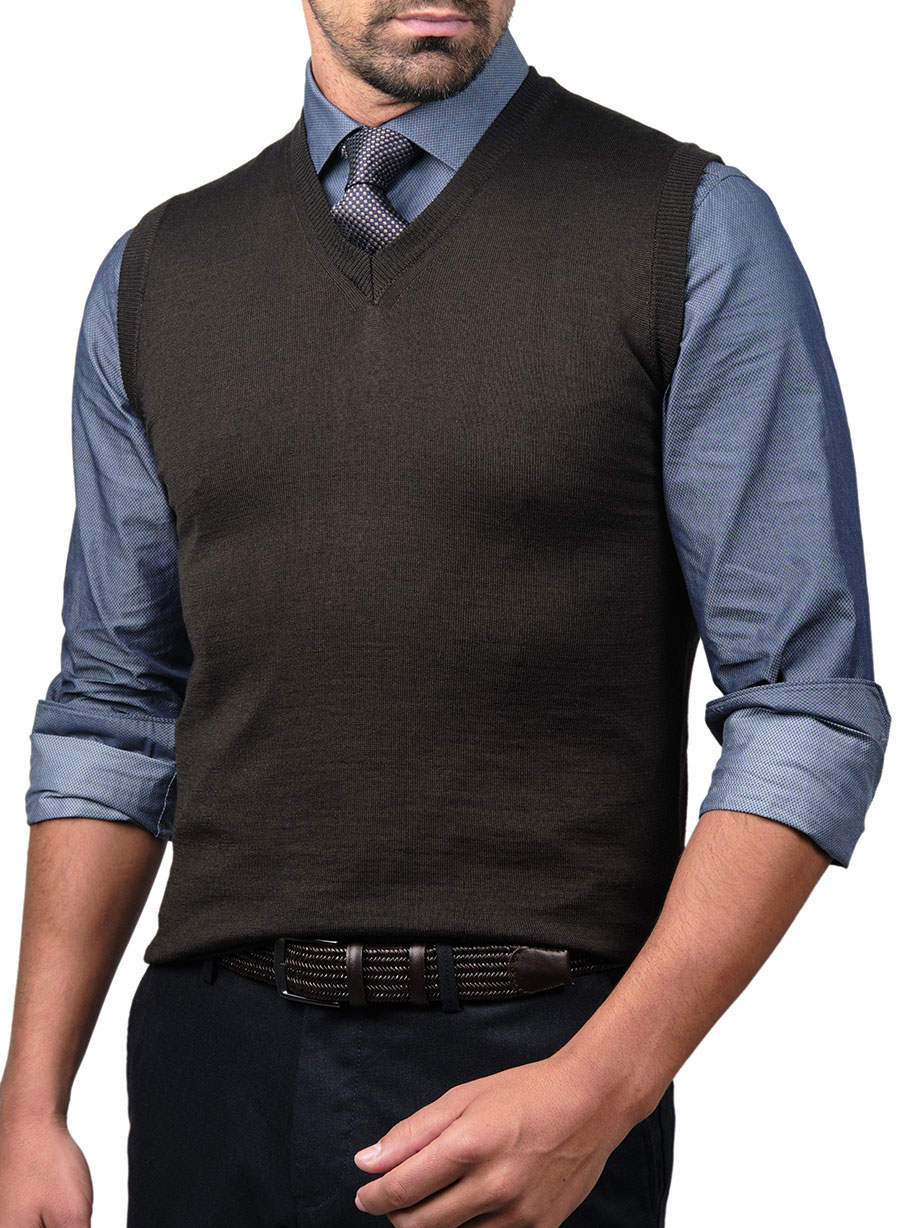 MEN'S ΠΛΕΚΤΟ ΓΙΛΕΚΟ MANETTI CASUAL  BROWN