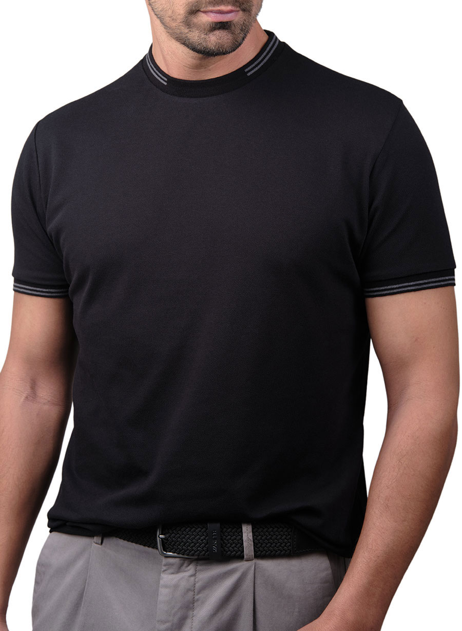 Ανδρικό Piquet tshirt Manetti casual black
