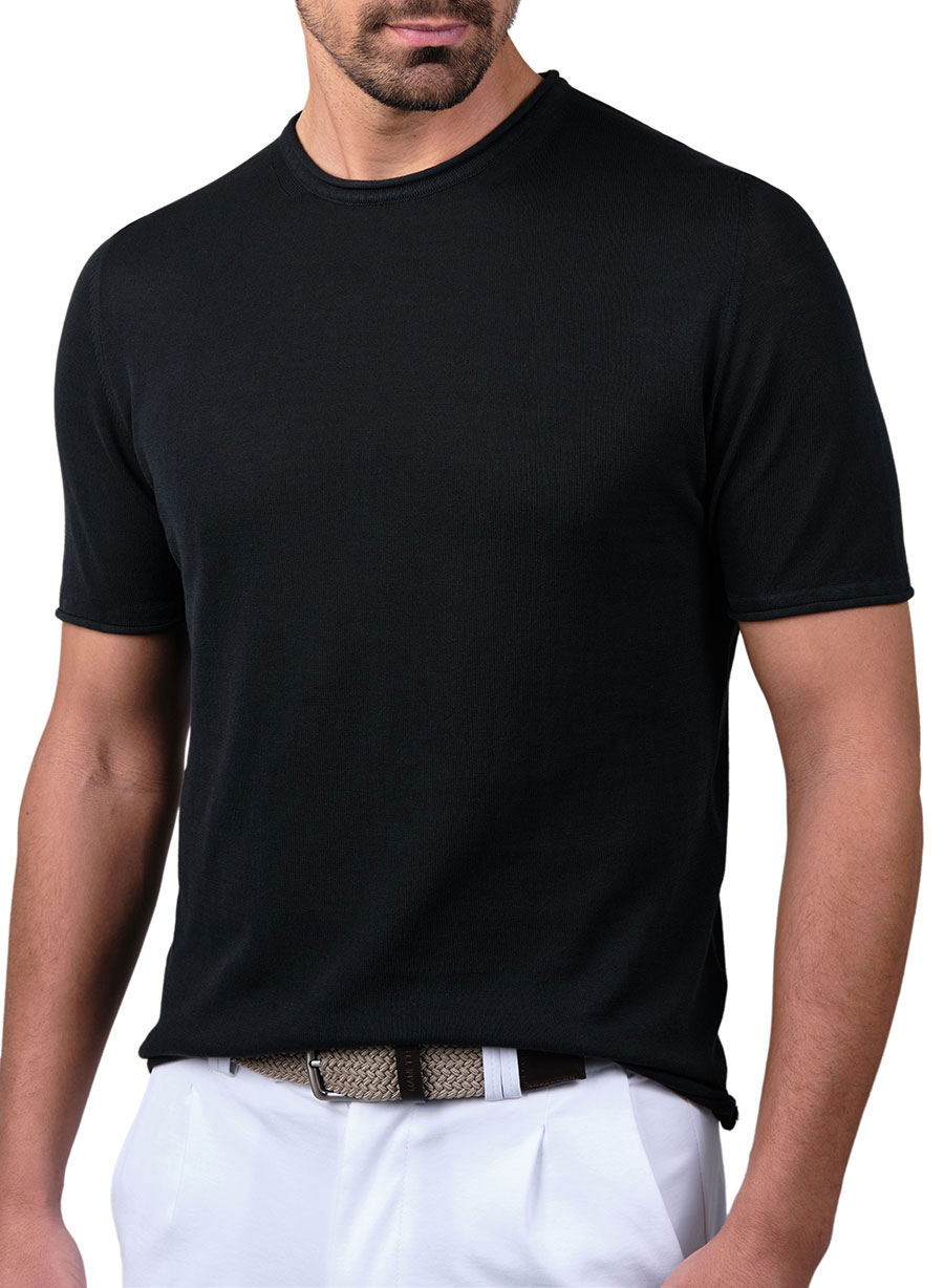 MEN'S ΠΛΕΚΤΟ TSHIRT MANETTI CASUAL  BLACK