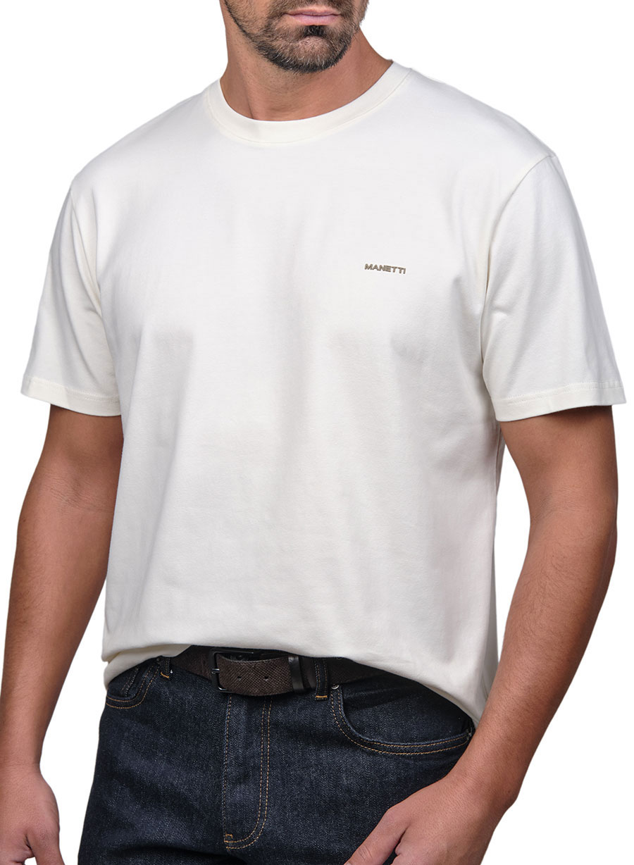 MEN'S TSHIRT MANETTI KONTO MANIKI CASUAL  GREIGE