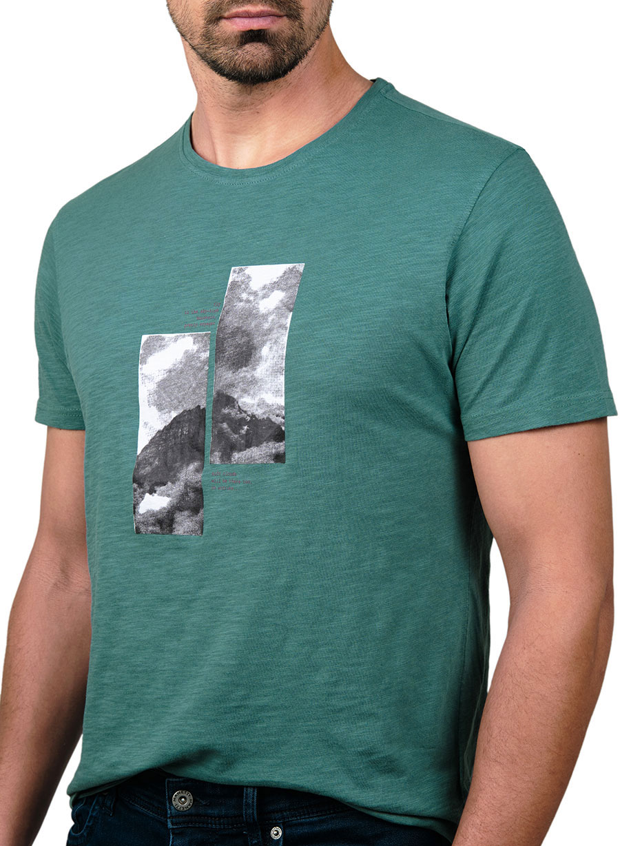 Ανδρικό T-Shirt Manetti casual sea green