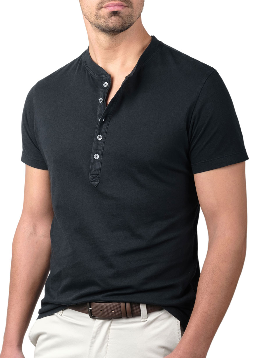 MEN'S HENLEY MANETTI CASUAL  BLACK