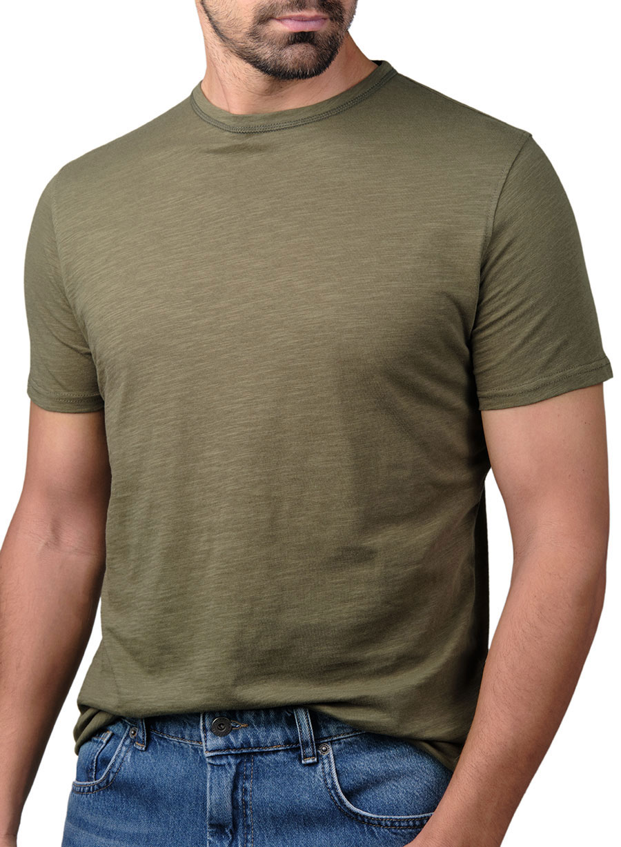 MEN'S T-SHIRT ΚΟΝΤΟ ΜΑΝΙΚΙ MANETTI CASUAL  GREEN