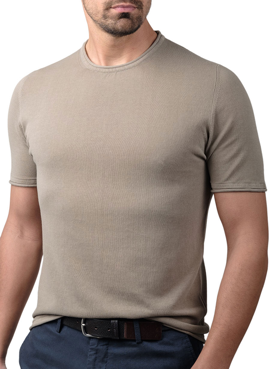Ανδρικό πλεκτό tshirt manetti casual light fango