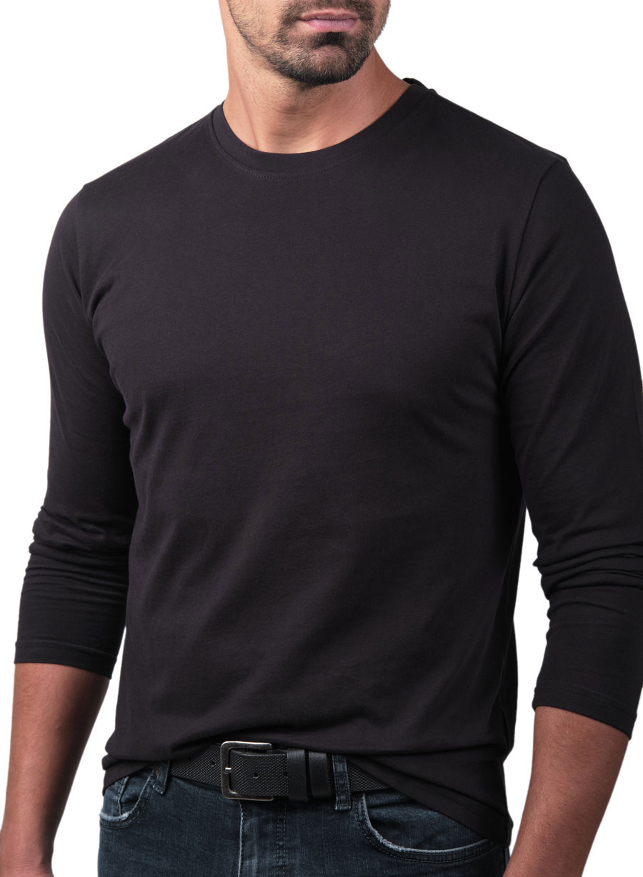 Ανδρικό T-shirt Μακρύ Μανίκι Manetti casual black