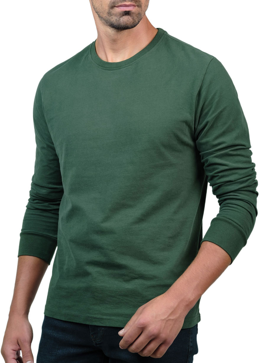 MEN'S ΜΠΛΟΥΖΑ ΜΑΚΡΥ ΜΑΝΙΚΙ ΜΑΝΕΤΤΙ CASUAL  GREEN