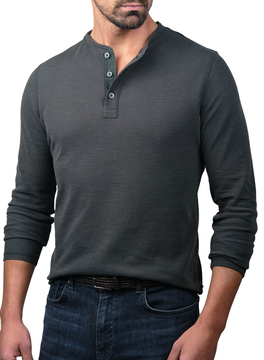 MEN'S HENLEY MANETTI CASUAL  SMOKE GREEN