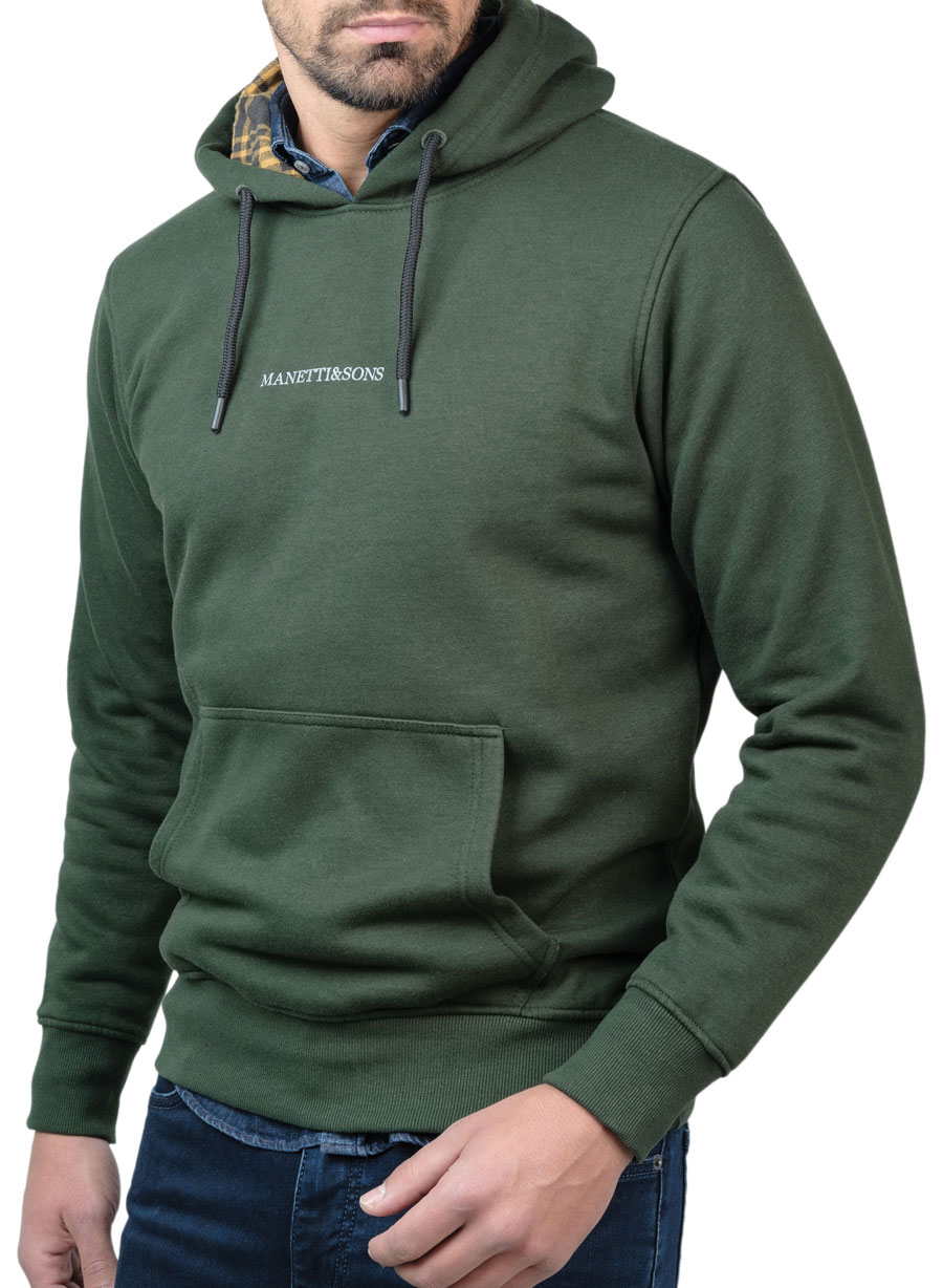 MANETTI Ανδρικό Φούτερ κουκούλα Manetti casual green