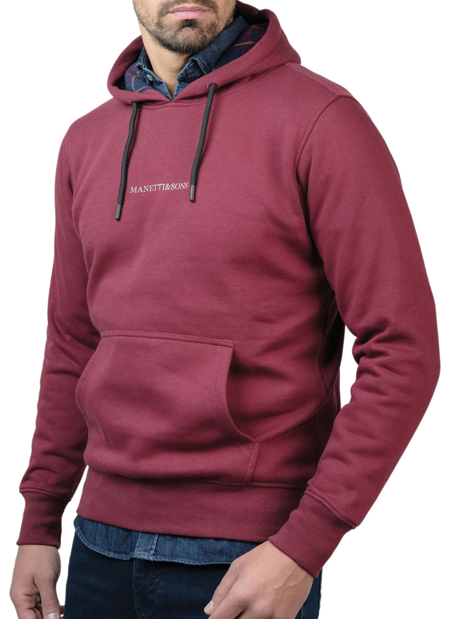 MANETTI Ανδρικό Φούτερ κουκούλα Manetti casual bordeaux