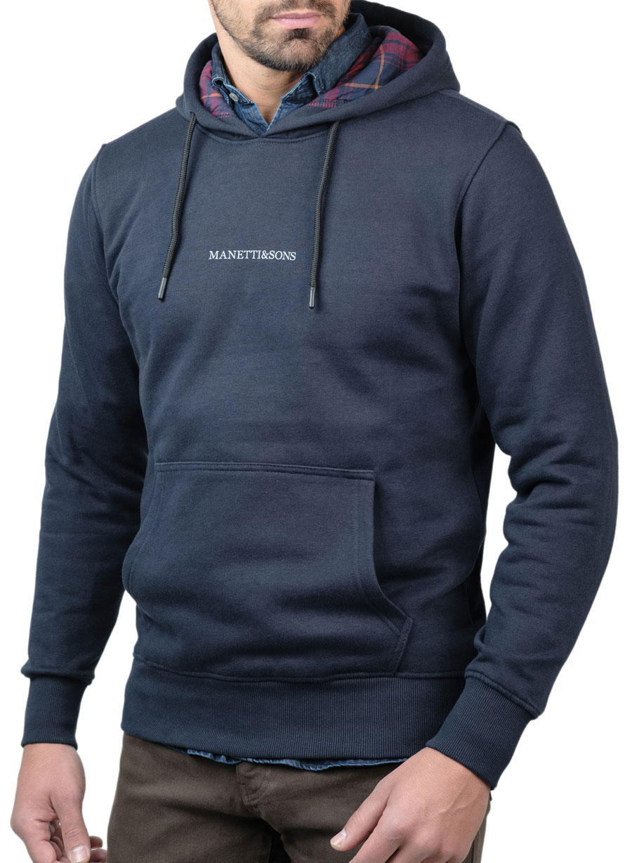 MANETTI Ανδρικό Φούτερ κουκούλα Manetti casual blue