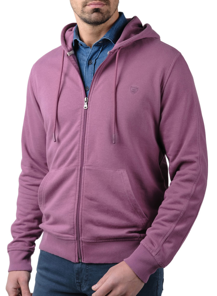 MANETTI Ανδρικό Φουτερ με φερμουαρ Manetti casual purple