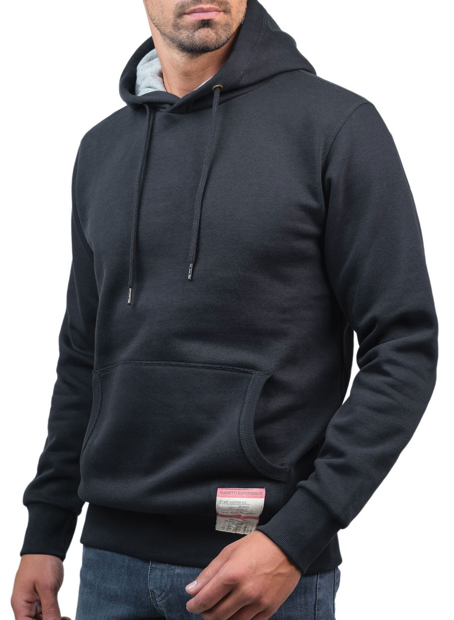 MEN'S HOODED SWEATSHIRT MANETTI CASUAL  BLACK