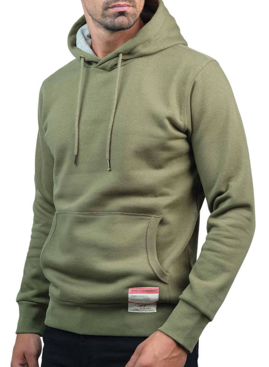 MEN'S HOODED SWEATSHIRT MANETTI CASUAL  ARMY GREEN