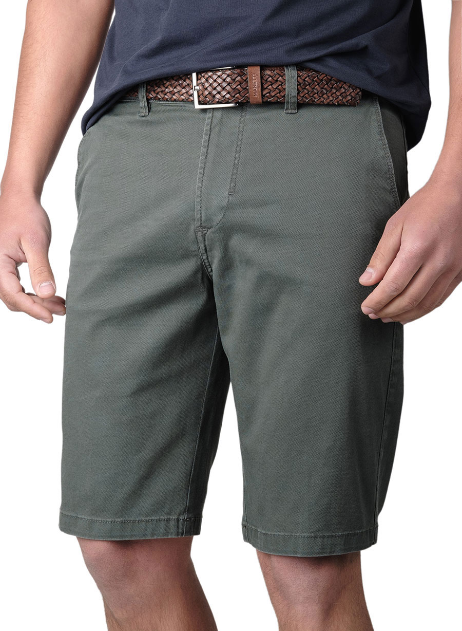 Ανδρική Βερμούδα chinos Manetti casual khaki green