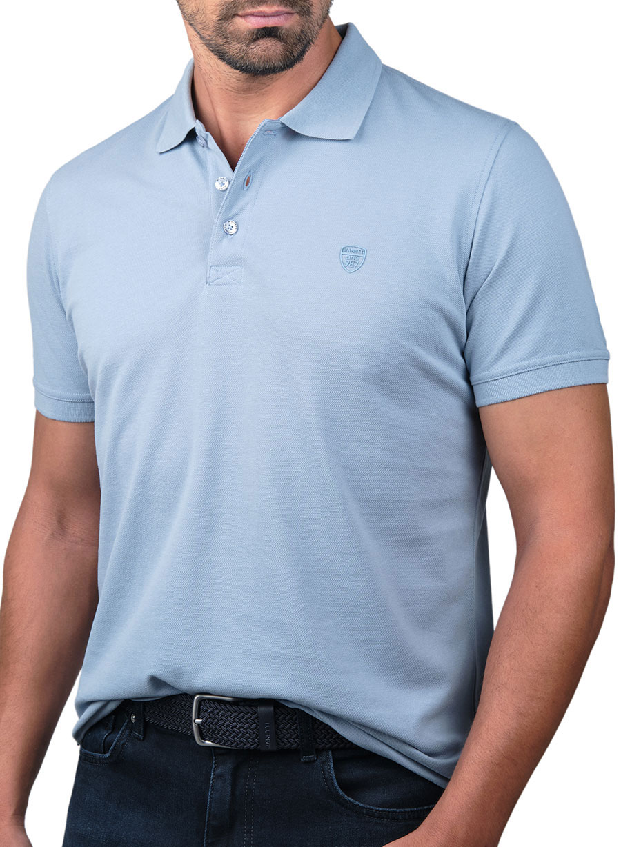 MEN'S MANETTI POLO CASUAL  LIGHT BLUE