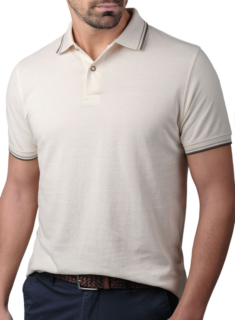 MEN'S MANETTI POLO CASUAL  BEIGE