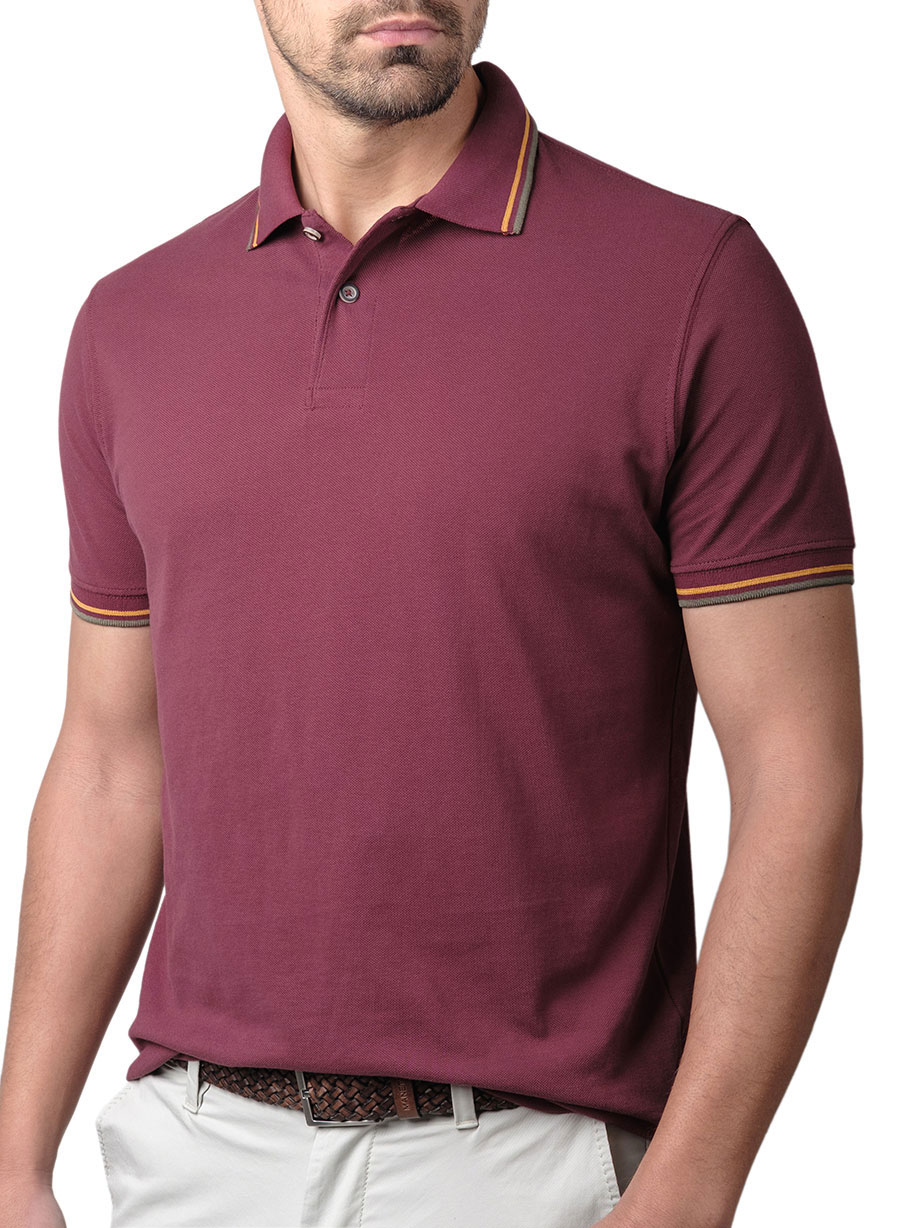 MEN'S MANETTI POLO CASUAL  BORDEAUX