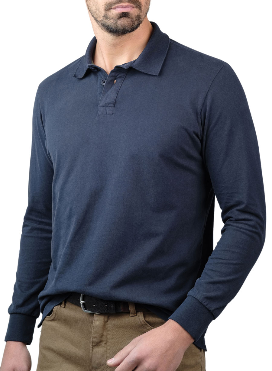 MANETTI Ανδρικό Polo Manetti casual blue