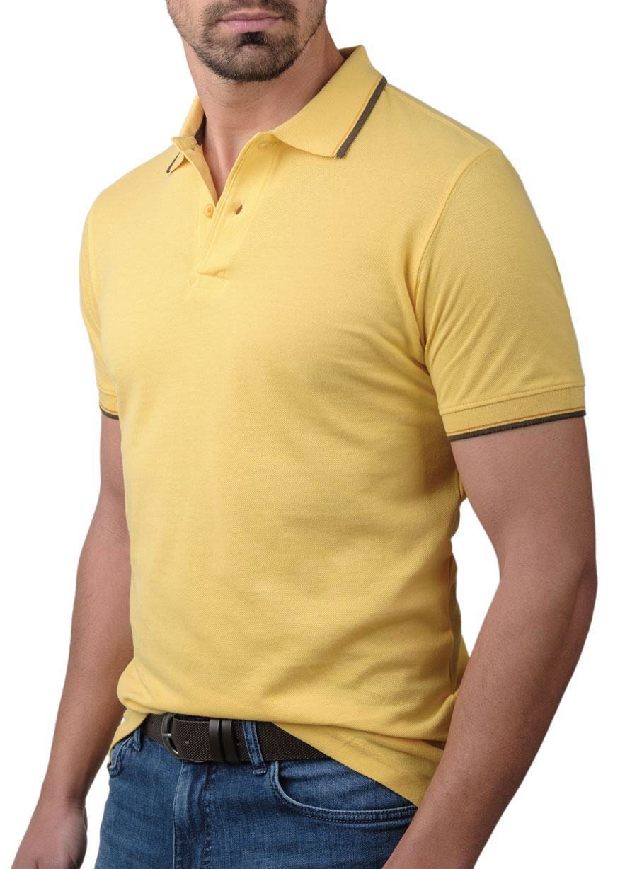 MEN'S MANETTI POLO CASUAL  YELLOW.01