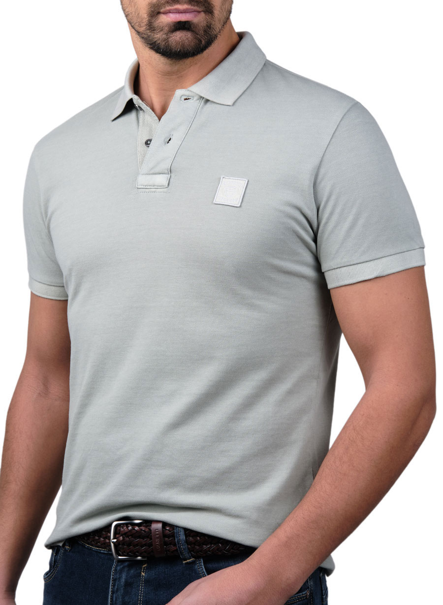 Ανδρικό Polo Manetti casual sage