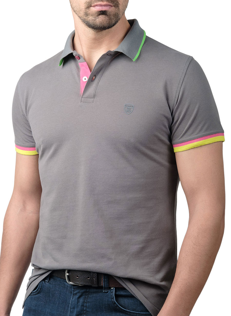 MEN'S MANETTI POLO CASUAL  GREY