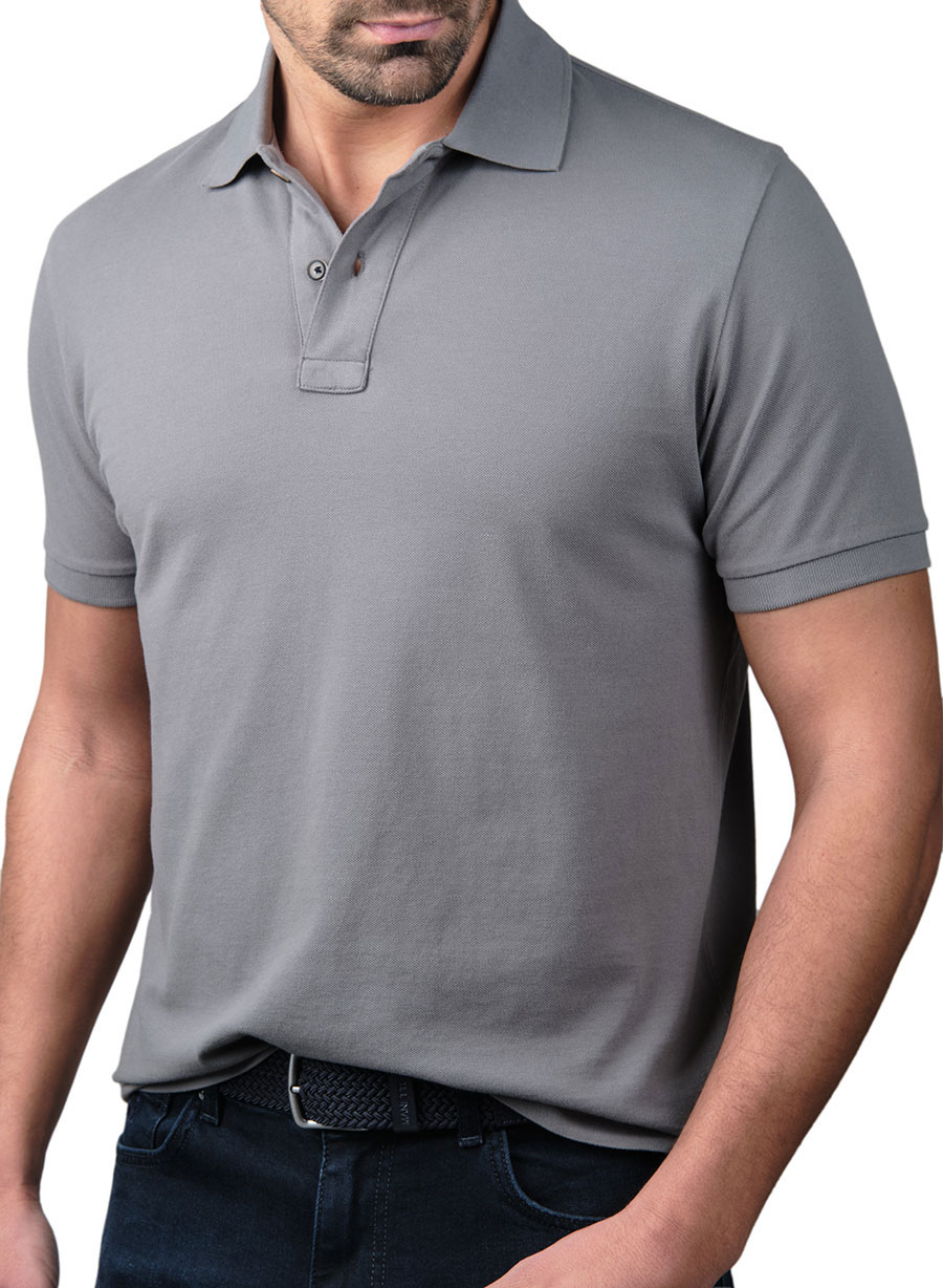 Ανδρικό Polo Manetti garment dye casual grey