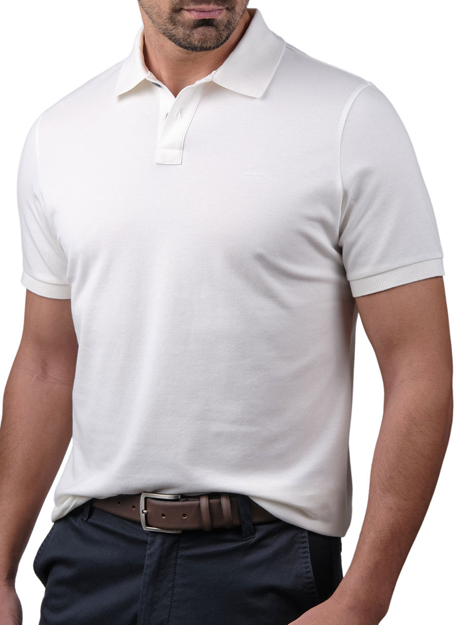 Ανδρικό Polo πικέ Manetti casual latte