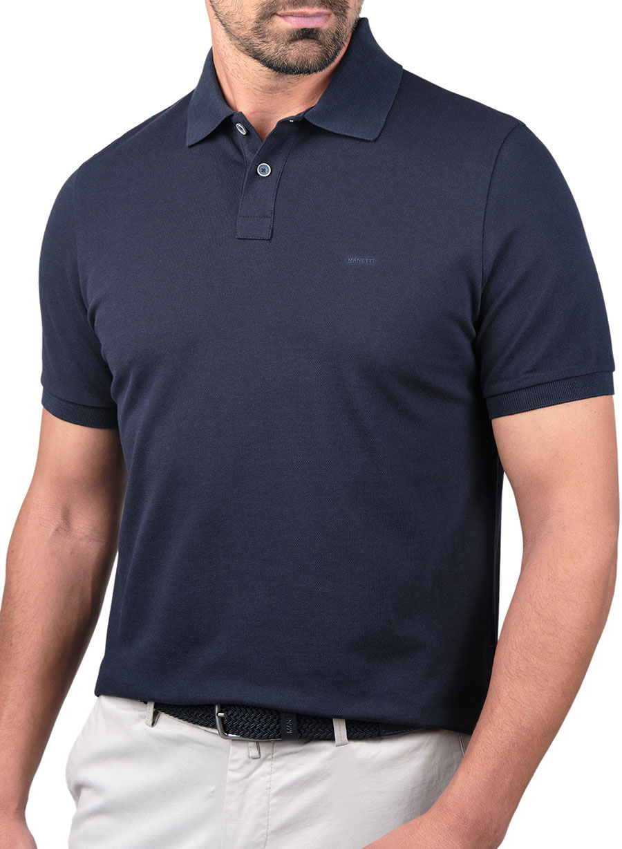 MEN'S MANETTI POLO SHIRT CASUAL  NAVY BLUE