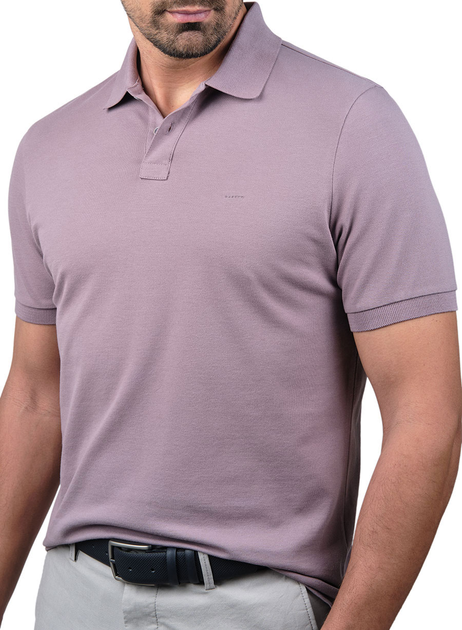 Ανδρικό Polo πικέ Manetti casual dark lilac