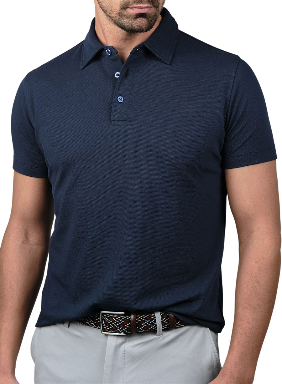 Ανδρικό Polo Manetti casual navy blue