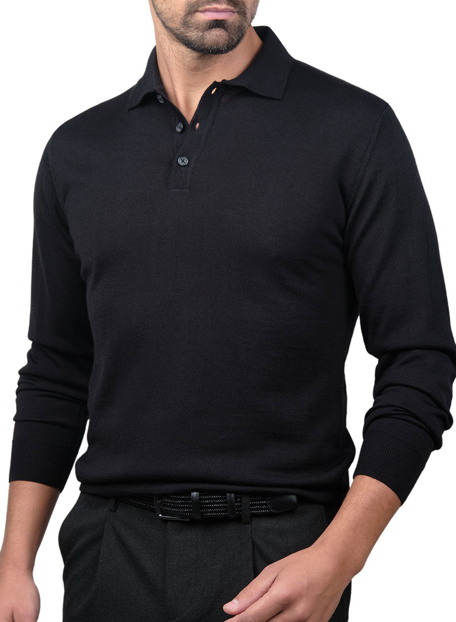 MEN'S POLO ΠΛΕΚΤΟ MANETTI CASUAL  BLACK
