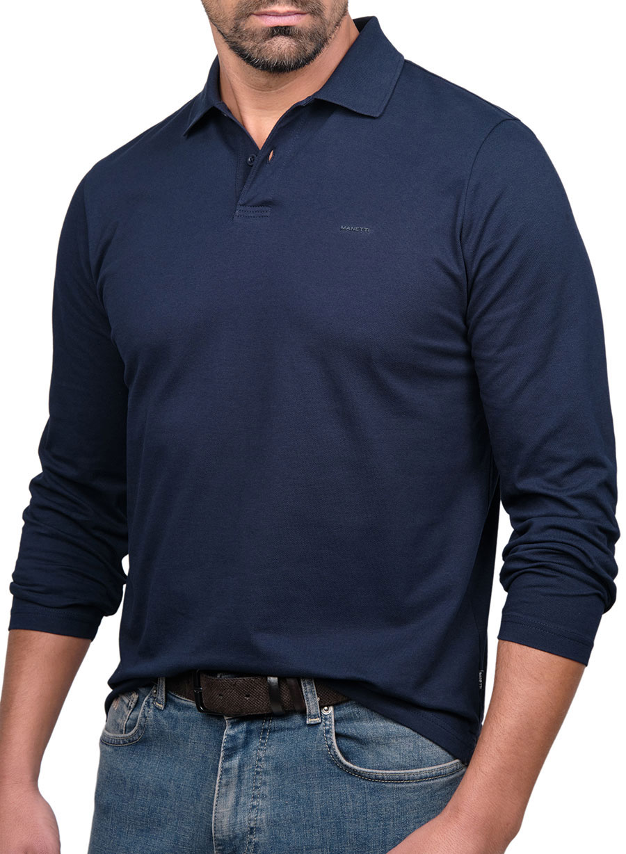 Ανδρικό Polo Manetti casual navy