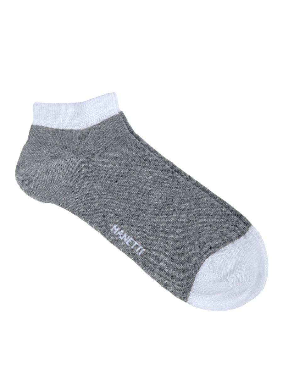 MEN'S MINI SOCKS MANETTI CASUAL  GREY WHITE