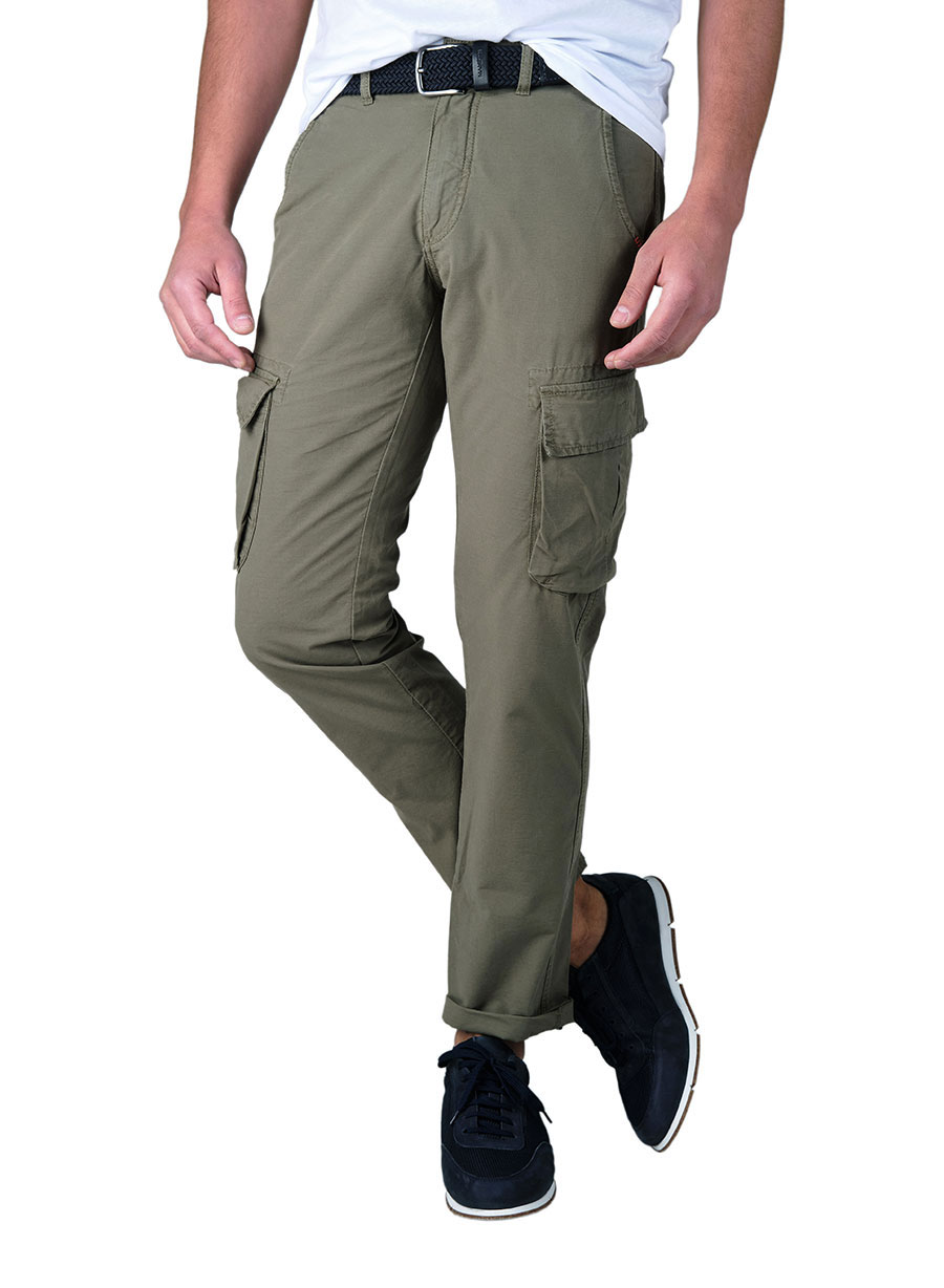 Ανδρικό Παντελονι Cargo Manetti casual khaki