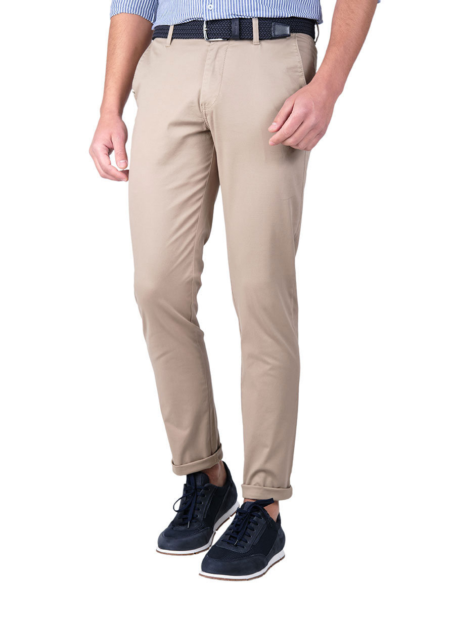 Ανδρικό Παντελόνι chinos Manetti casual light fango