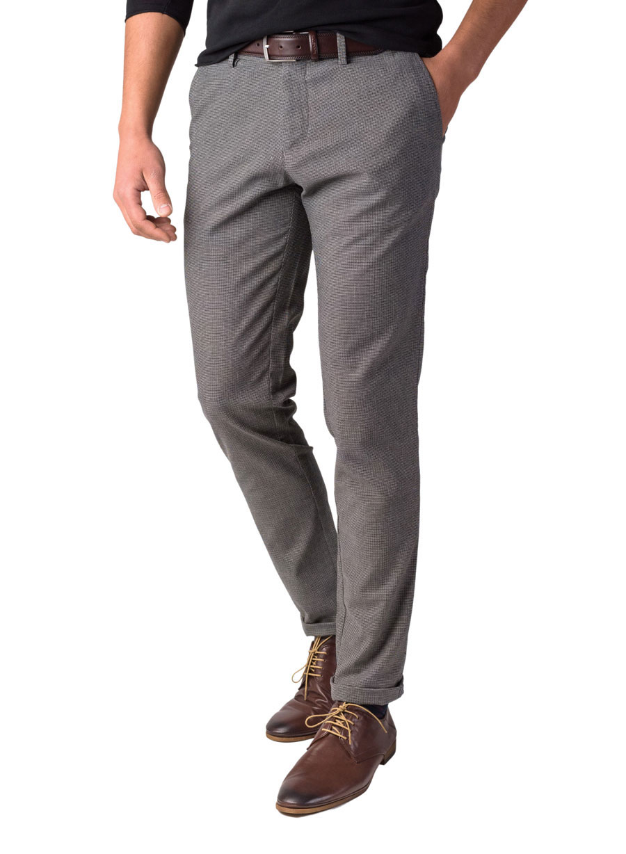 MEN'S MANETTI TROUSER CHINOS CASUAL  BLACK-BEIGE