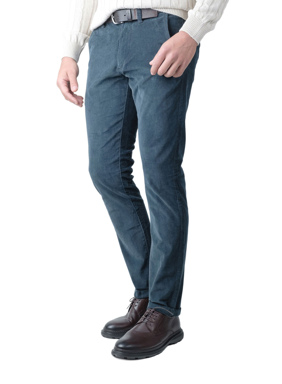 MANETTI Ανδρικό Παντελόνι κοτλέ chinos Manetti casual blue