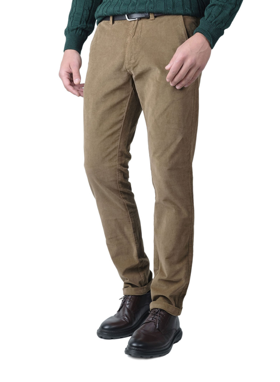 MANETTI Ανδρικό Παντελόνι κοτλέ chinos Manetti casual beige