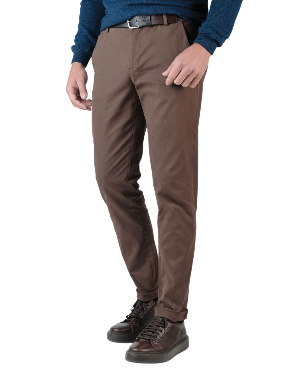 Ανδρικό Παντελόνι chinos Manetti casual brown CHINOS