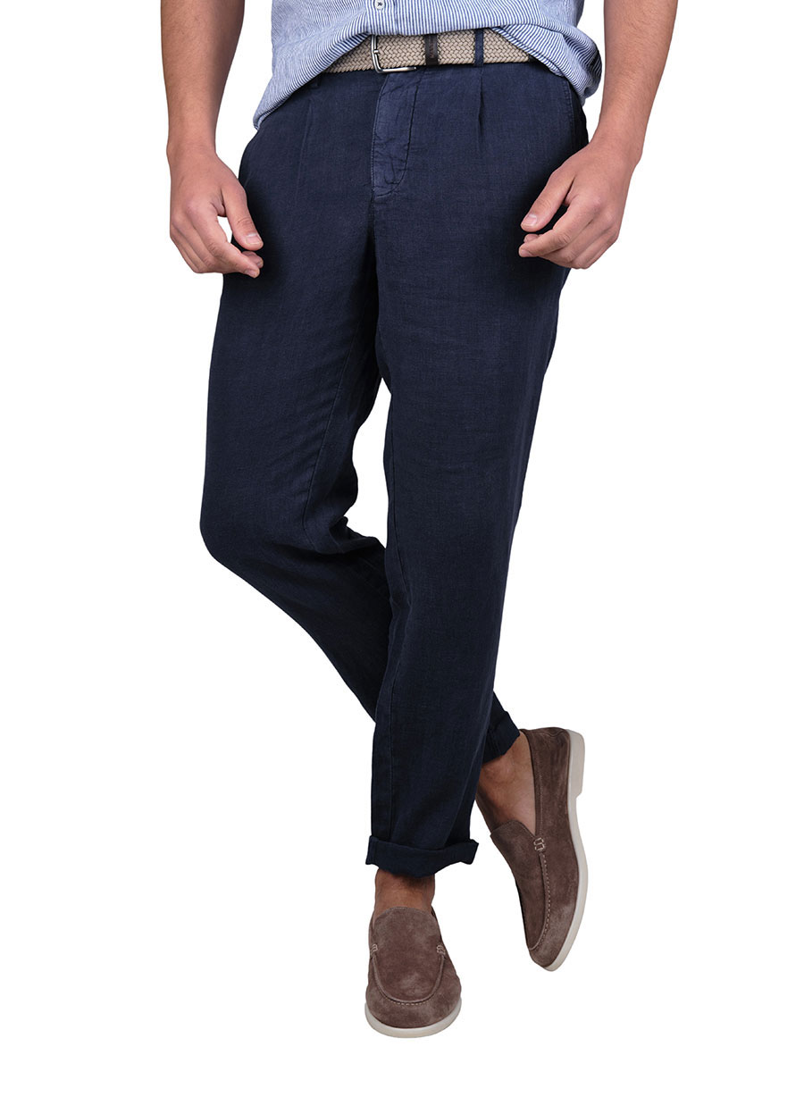 Ανδρικό Παντελόνι chinos Manetti casual navy blue