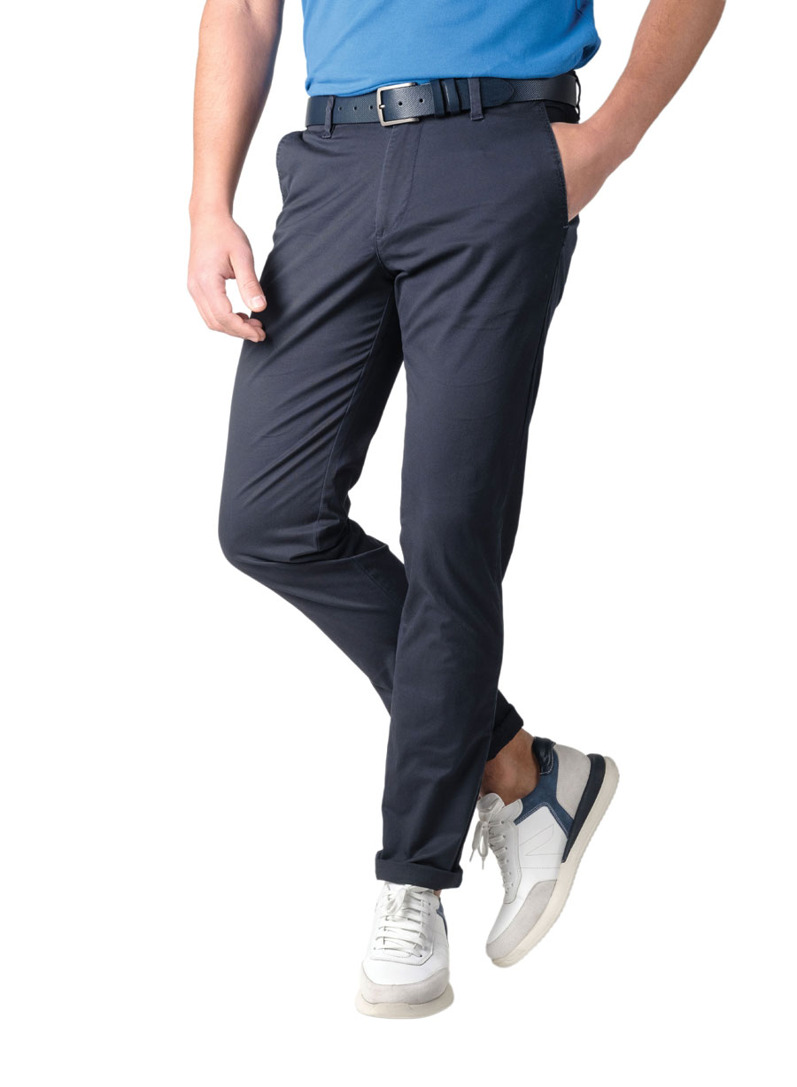 Ανδρικό Παντελόνι chinos Manetti casual blue navy