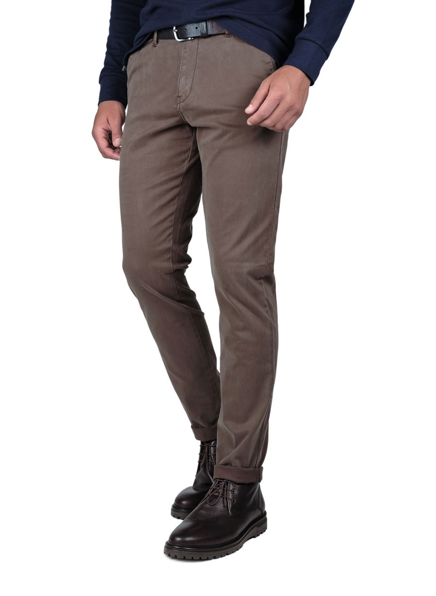 Ανδρικό Παντελόνι chinos Manetti casual mocca