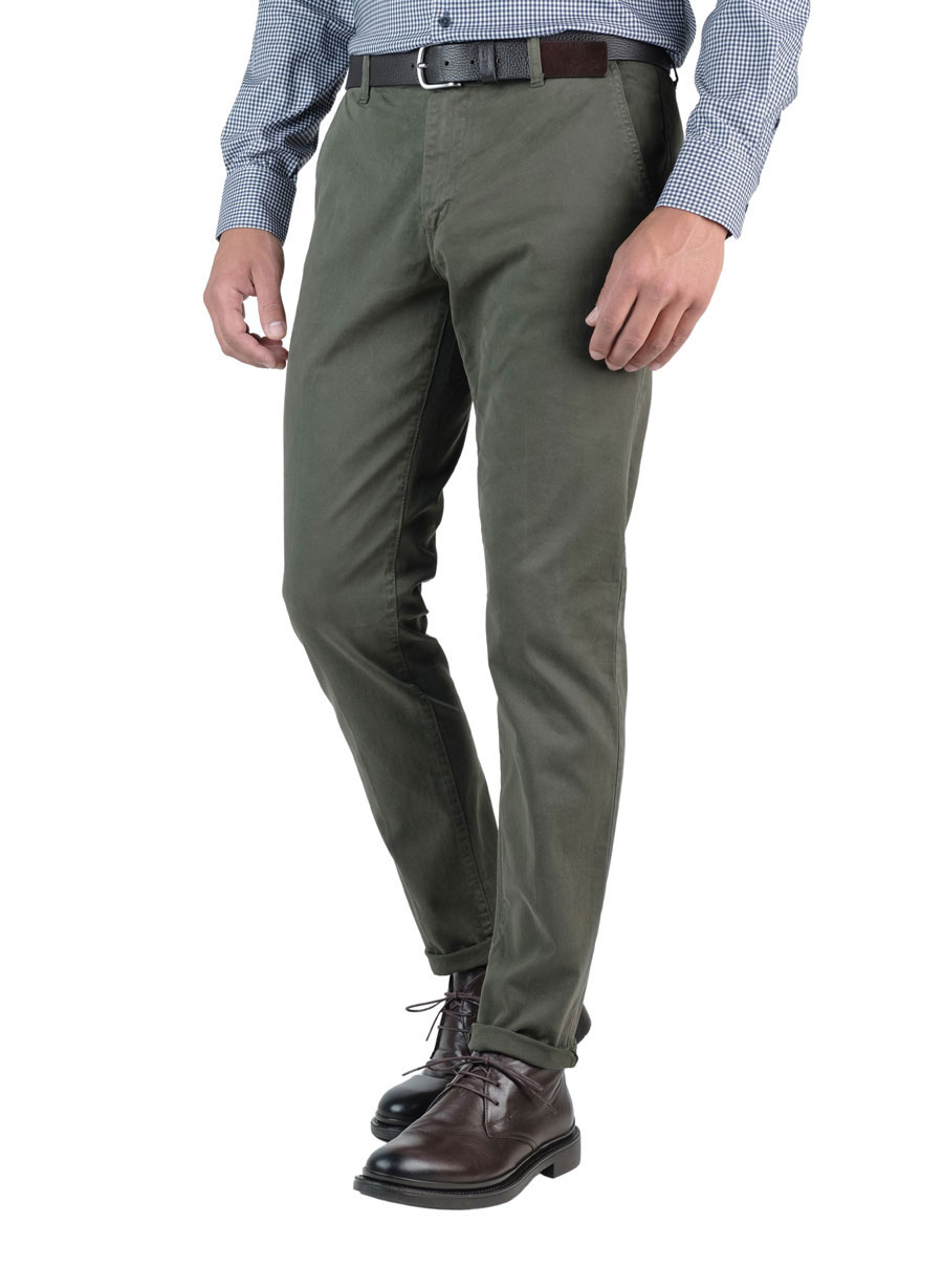 Ανδρικό Παντελόνι chinos Manetti casual khaki green CHINOS