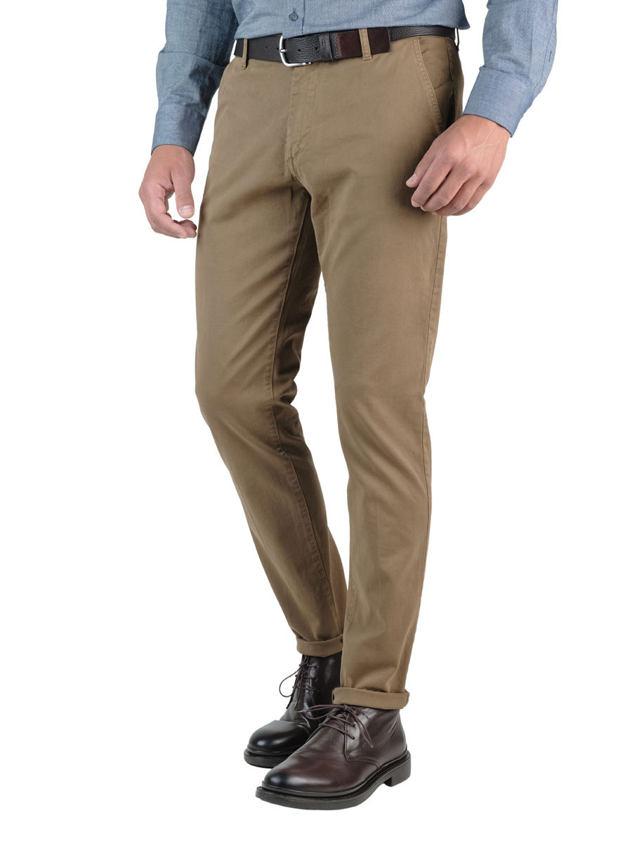 Ανδρικό Παντελόνι chinos Manetti casual light cinnamon CHINOS